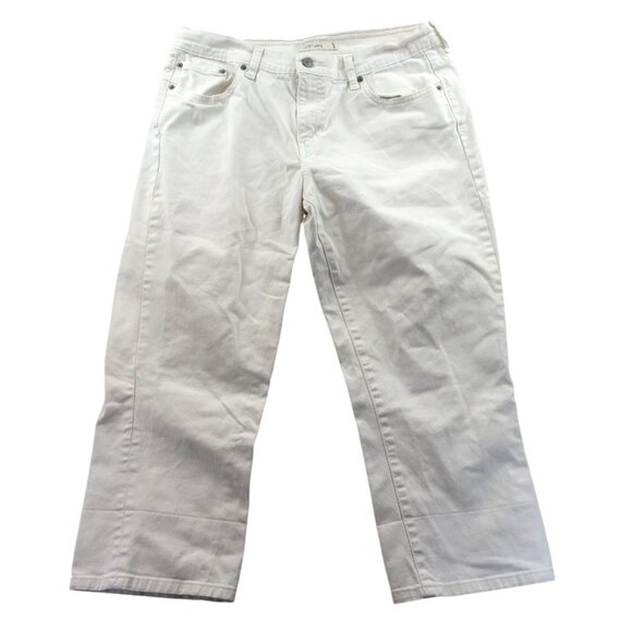 Vintage Levi's Women's 515 Jeans Size 12 White Denim Cotton Wide Leg Classic Cas - Picture 1 of 15